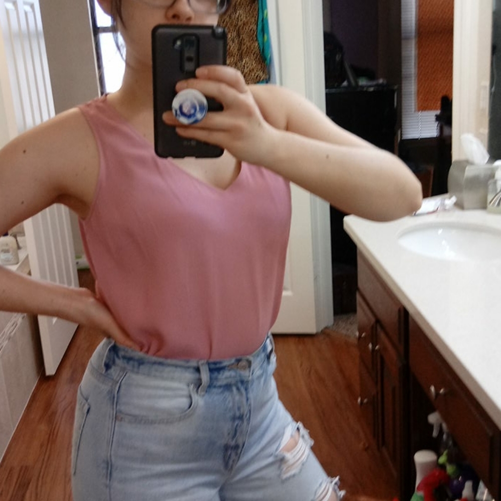 Dusty rose tank blouse